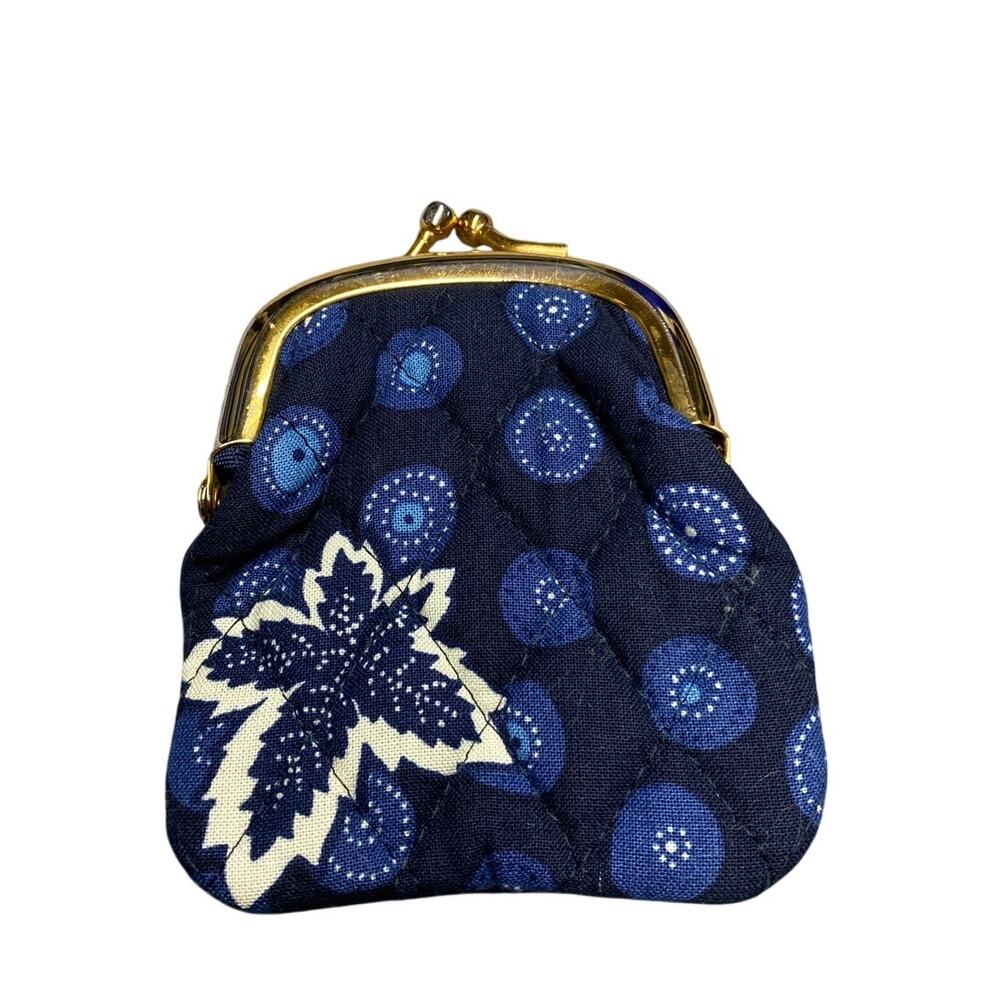 Navy White Quilted Vera Bradley Coin Purse